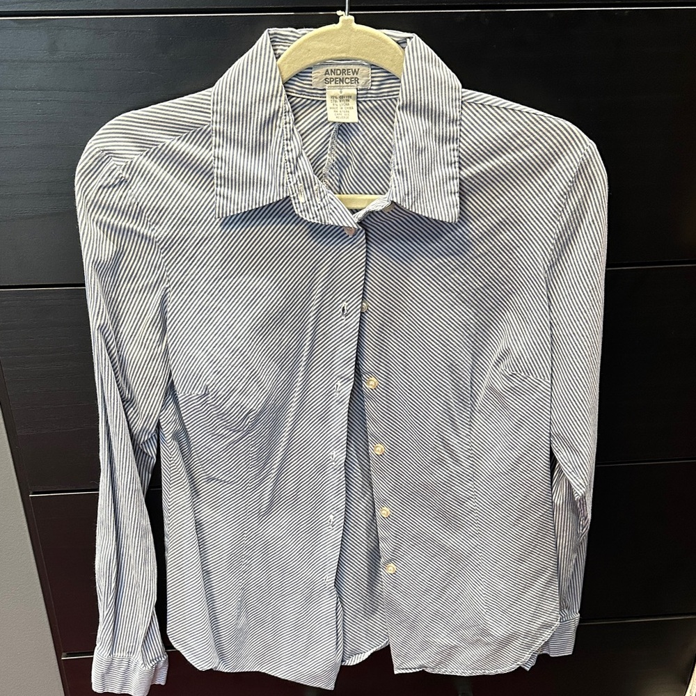 Blue and White Striped Shirt